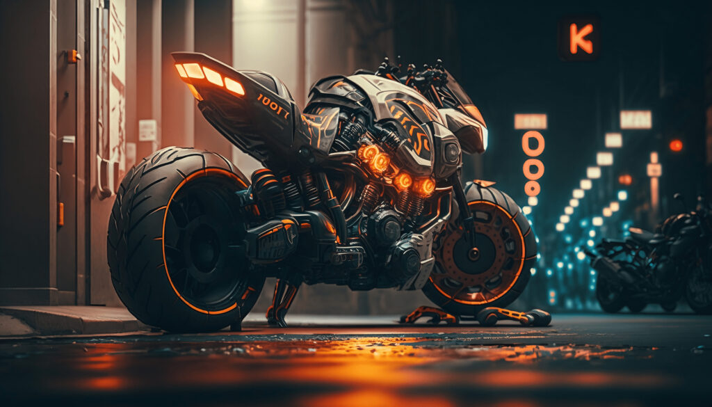 moto com design futurista